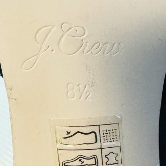 J Crew Shoes Womens 8.5 Velvet Block Heel Ankle Strap Crystal Embellished Pumps - Picture 11 of 12